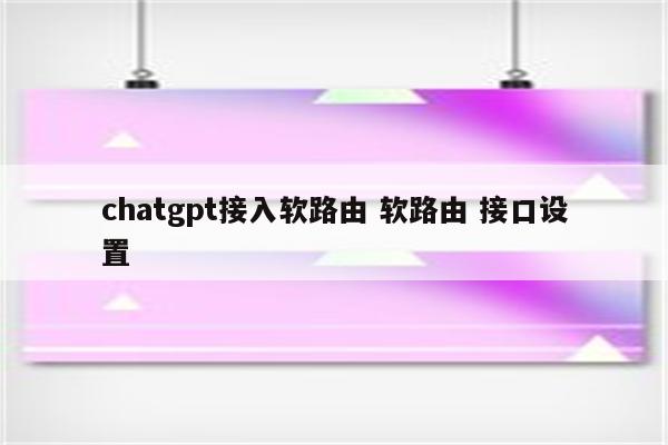 chatgpt接入软路由 软路由 接口设置