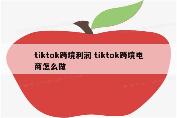 tiktok跨境利润 tiktok跨境电商怎么做