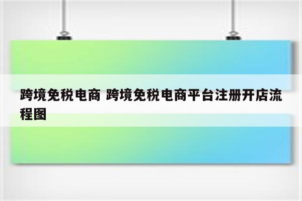 跨境免税电商 跨境免税电商平台注册开店流程图