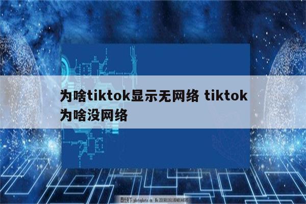 为啥tiktok显示无网络 tiktok为啥没网络