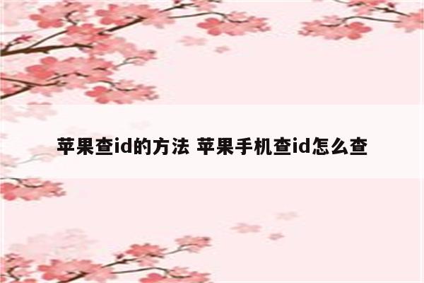 苹果查id的方法 苹果手机查id怎么查