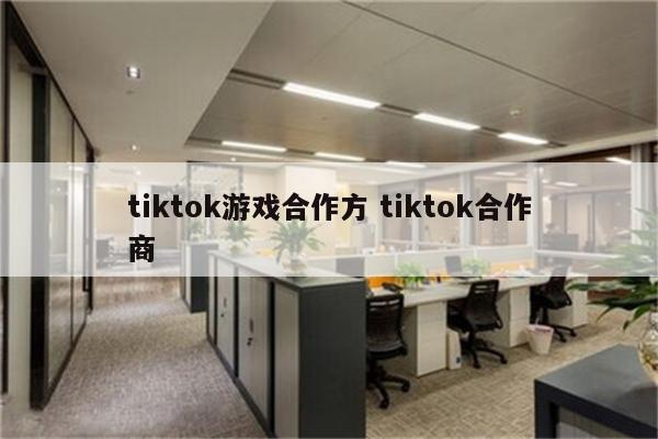 tiktok游戏合作方 tiktok合作商