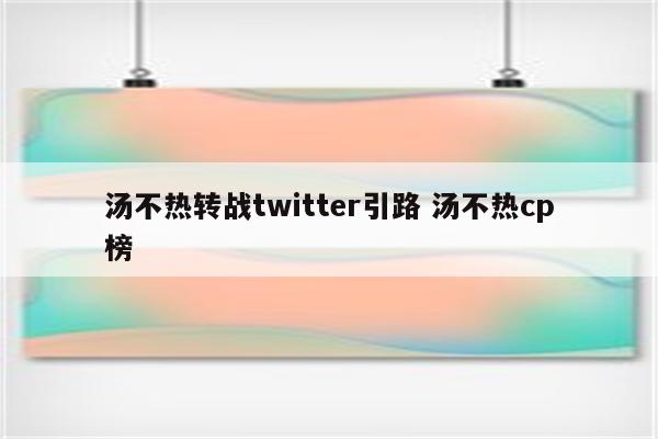 汤不热转战twitter引路 汤不热cp榜