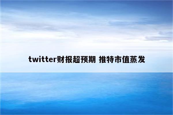 twitter财报超预期 推特市值蒸发