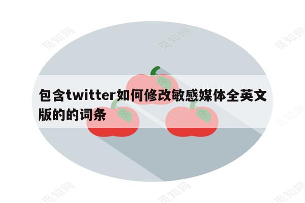 包含twitter如何修改敏感媒体全英文版的的词条