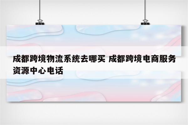 成都跨境物流系统去哪买 成都跨境电商服务资源中心电话