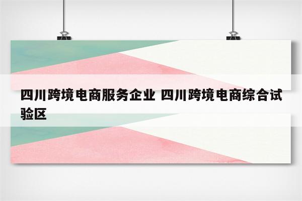 四川跨境电商服务企业 四川跨境电商综合试验区