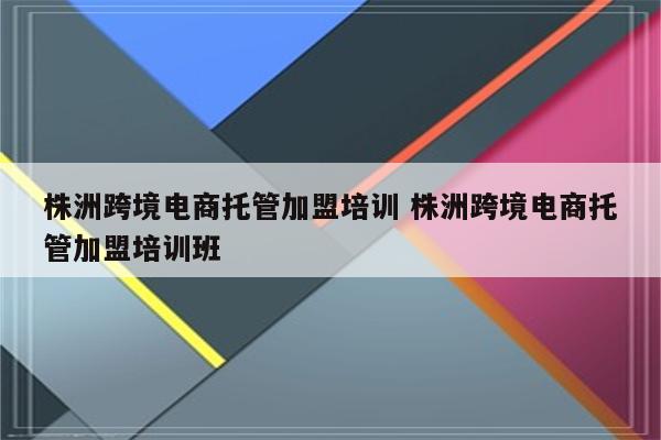 株洲跨境电商托管加盟培训 株洲跨境电商托管加盟培训班