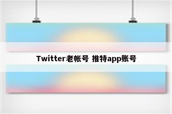 Twitter老帐号 推特app账号