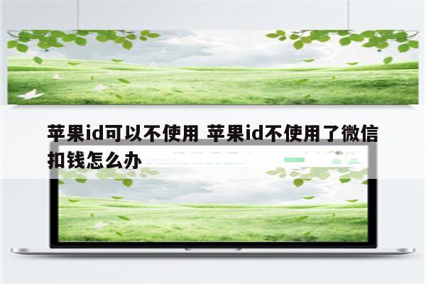 苹果id可以不使用 苹果id不使用了微信扣钱怎么办