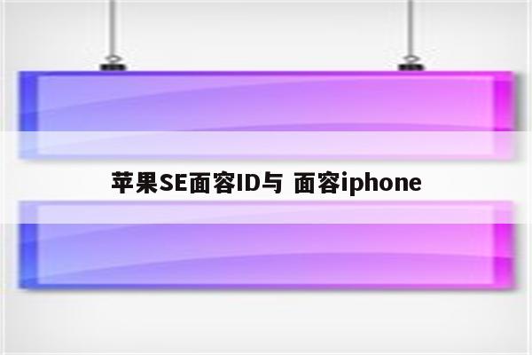 苹果SE面容ID与 面容iphone