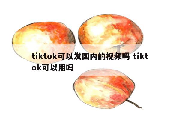 tiktok可以发国内的视频吗 tiktok可以用吗