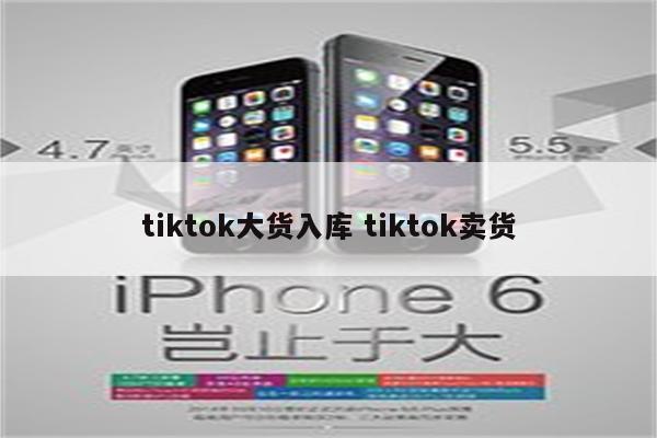 tiktok大货入库 tiktok卖货