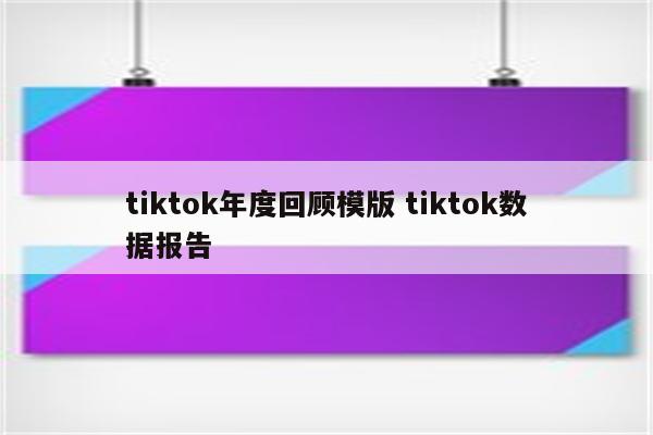 tiktok年度回顾模版 tiktok数据报告