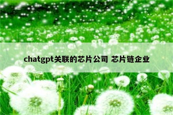 chatgpt关联的芯片公司 芯片链企业