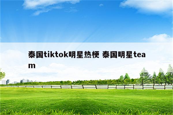 泰国tiktok明星热梗 泰国明星team