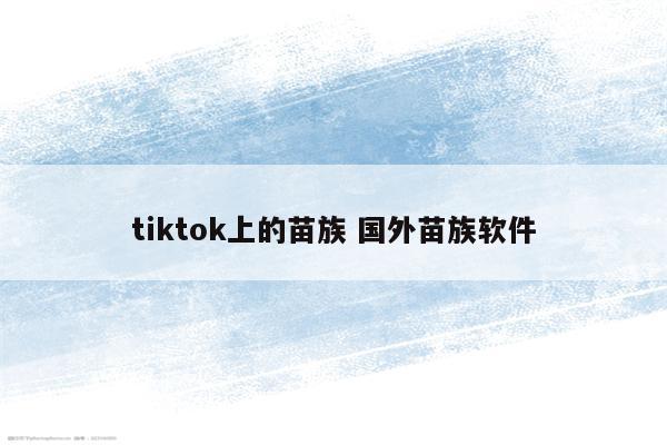 tiktok上的苗族 国外苗族软件