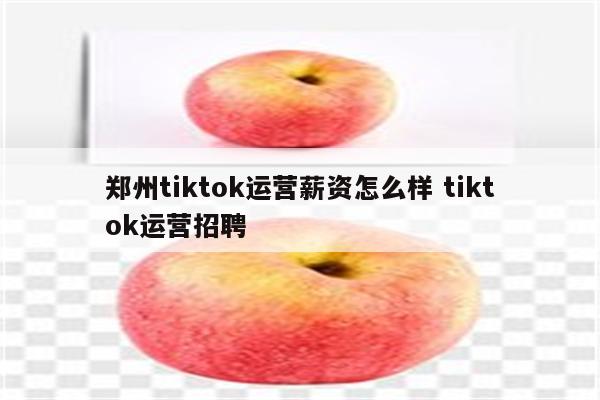 郑州tiktok运营薪资怎么样 tiktok运营招聘