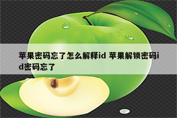 苹果密码忘了怎么解释id 苹果解锁密码id密码忘了