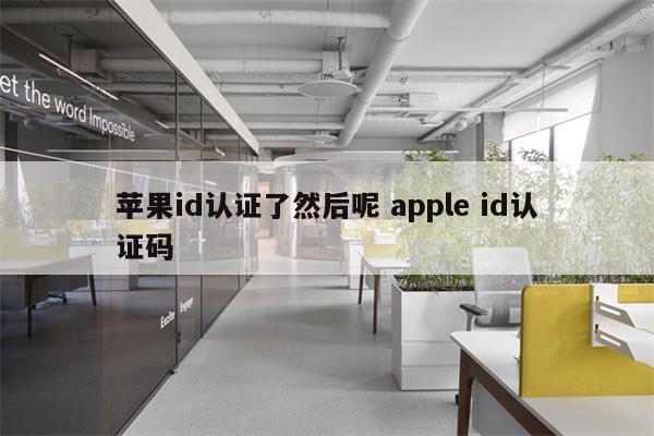 苹果id认证了然后呢 apple id认证码