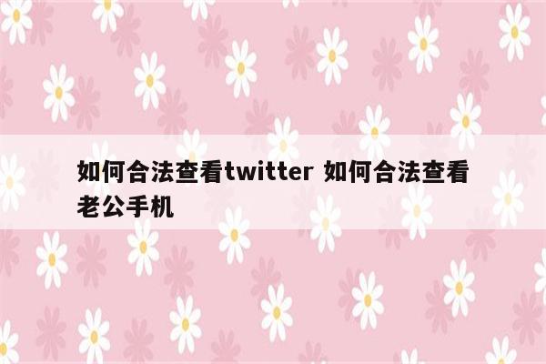 如何合法查看twitter 如何合法查看老公手机