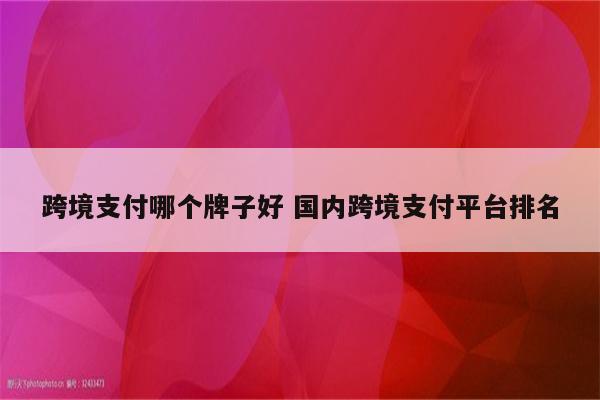 跨境支付哪个牌子好 国内跨境支付平台排名