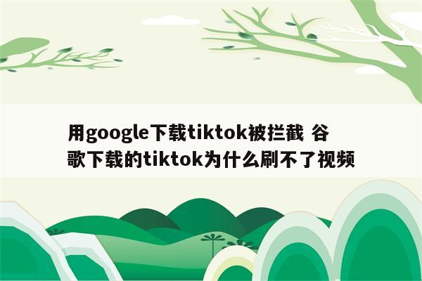 用google下载tiktok被拦截 谷歌下载的tiktok为什么刷不了视频