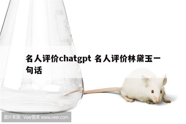 名人评价chatgpt 名人评价林黛玉一句话