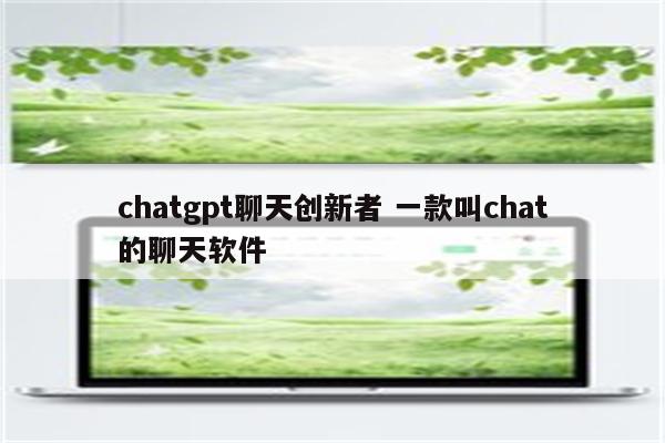 chatgpt聊天创新者 一款叫chat的聊天软件