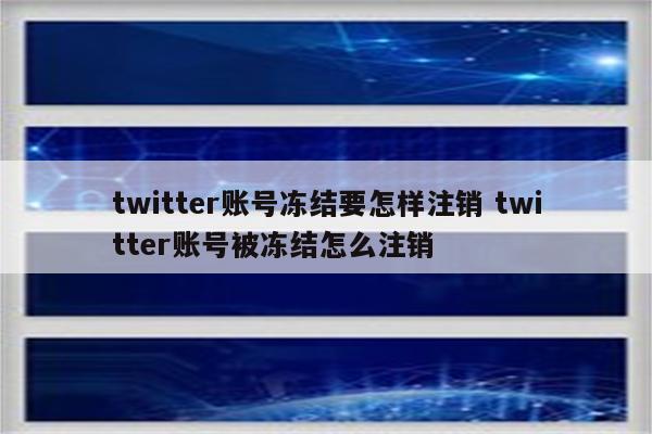 twitter账号冻结要怎样注销 twitter账号被冻结怎么注销