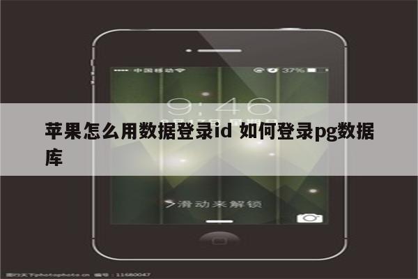 苹果怎么用数据登录id 如何登录pg数据库