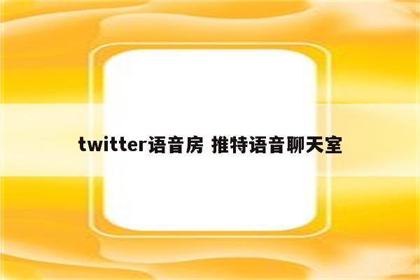 twitter语音房 推特语音聊天室