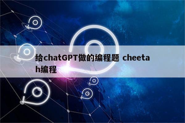 给chatGPT做的编程题 cheetah编程