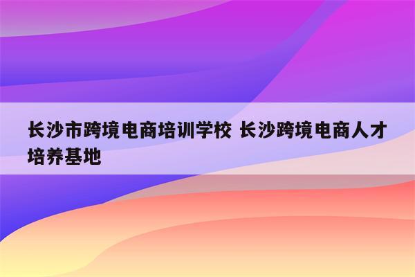 长沙市跨境电商培训学校 长沙跨境电商人才培养基地