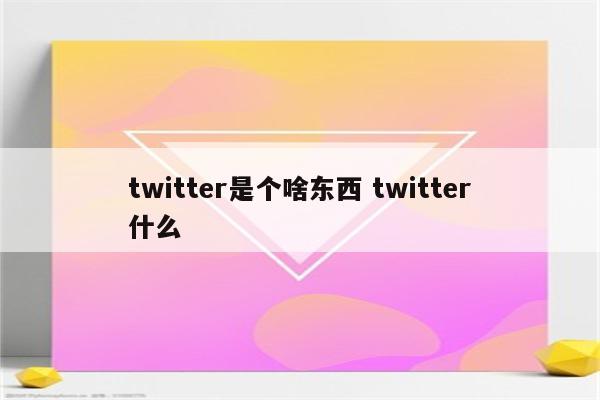 twitter是个啥东西 twitter什么