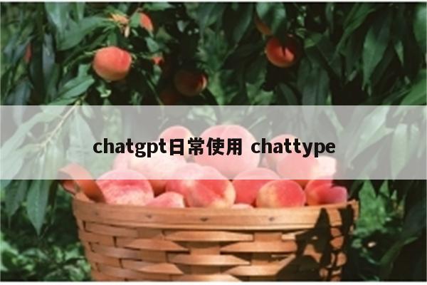 chatgpt日常使用 chattype