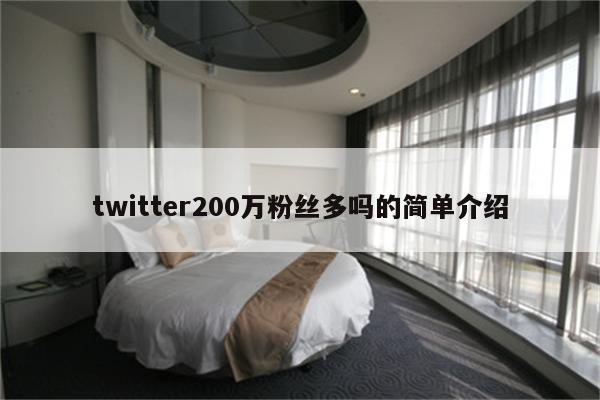 twitter200万粉丝多吗的简单介绍