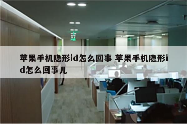 苹果手机隐形id怎么回事 苹果手机隐形id怎么回事儿