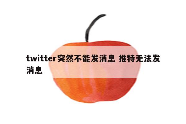 twitter突然不能发消息 推特无法发消息