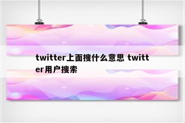 twitter上面搜什么意思 twitter用户搜索