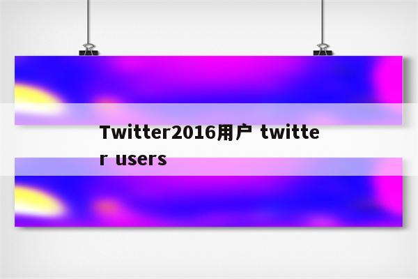 Twitter2016用户 twitter users