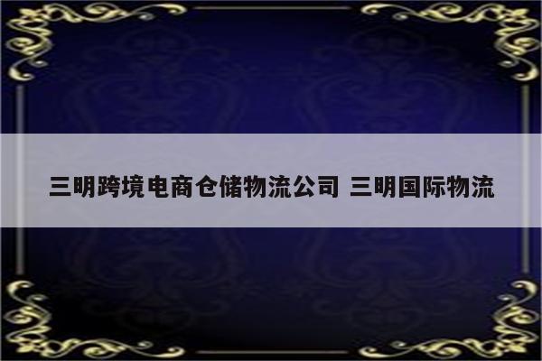 三明跨境电商仓储物流公司 三明国际物流