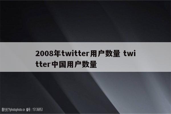 2008年twitter用户数量 twitter中国用户数量