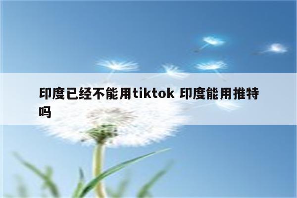 印度已经不能用tiktok 印度能用推特吗