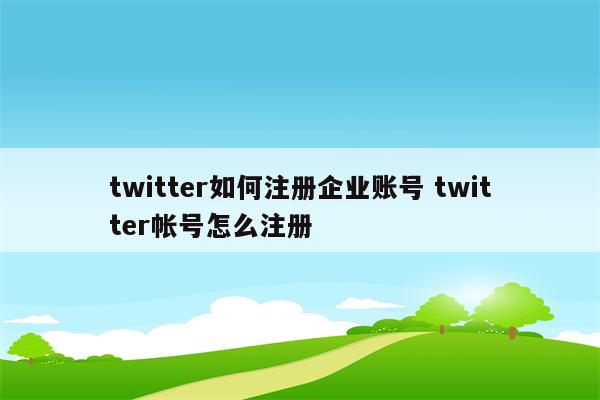 twitter如何注册企业账号 twitter帐号怎么注册