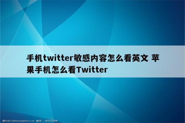 手机twitter敏感内容怎么看英文 苹果手机怎么看Twitter