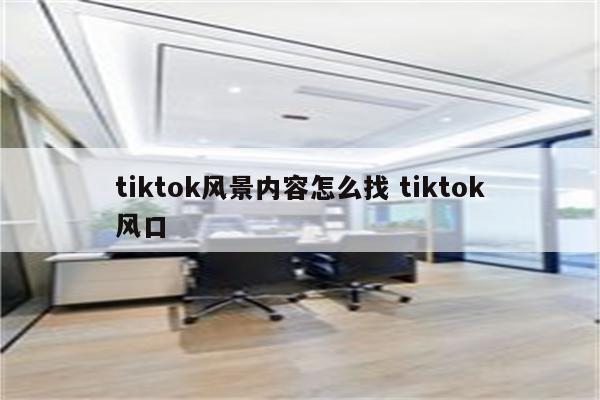 tiktok风景内容怎么找 tiktok风口