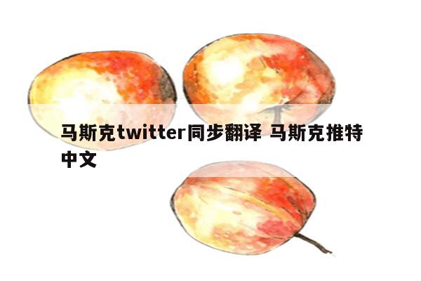 马斯克twitter同步翻译 马斯克推特中文