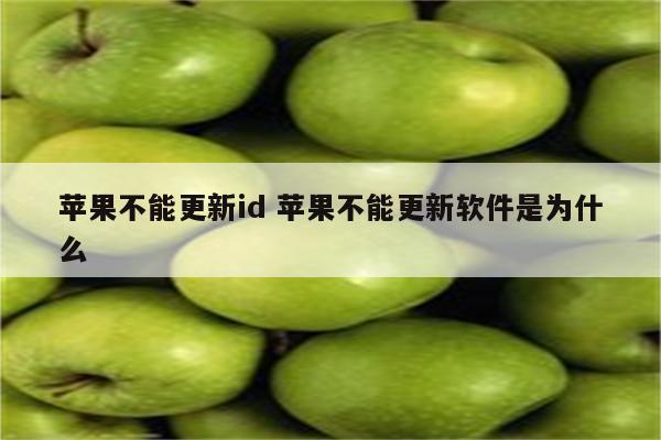 苹果不能更新id 苹果不能更新软件是为什么