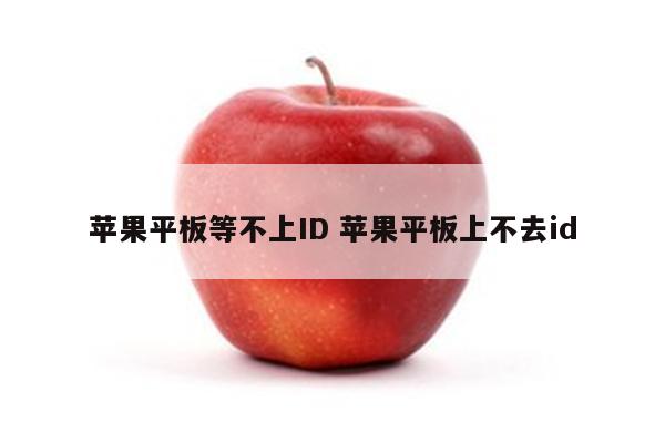 苹果平板等不上ID 苹果平板上不去id